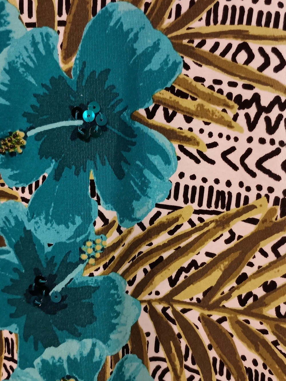 Ruby Rd. Teal and Black Patterned Top - Picture 4 of 11